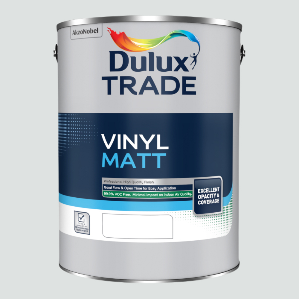 Dulux Trade Cornflower White Walls and Ceilings Vinyl Matt Paint 5L Image 2