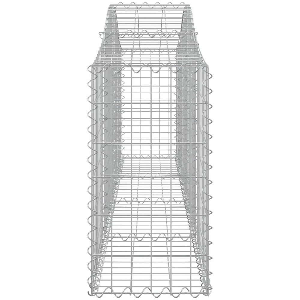 vidaXL Silver Galvanised Iron Arched Gabion Basket 200 x 30 x 60/80cm 30 Pack Image 3