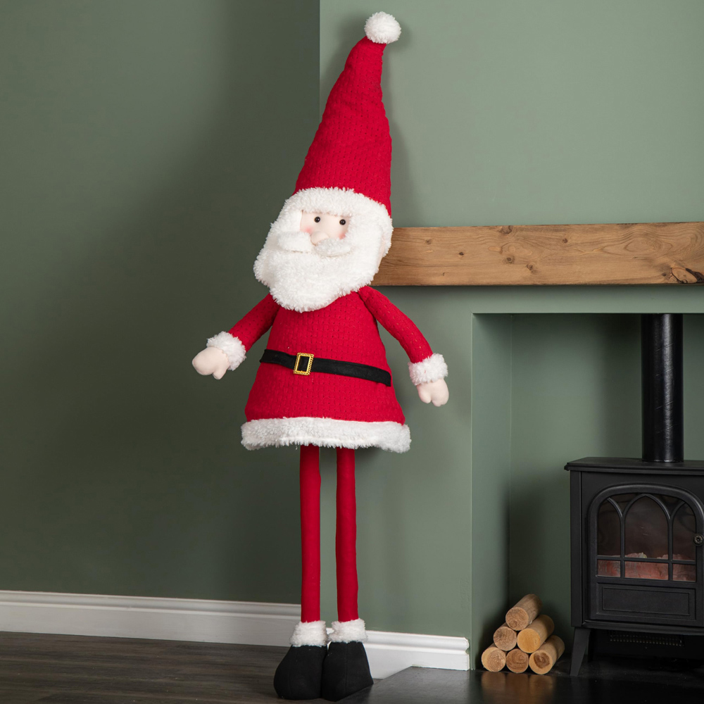 Samuel Alexander Extendable Plush Santa with Telescopic Legs Christmas Decoration 180cm Image 2