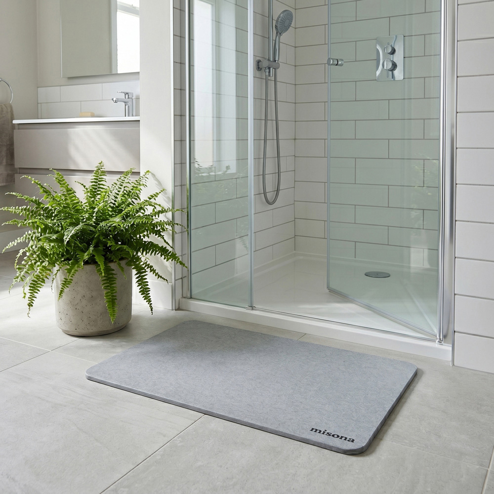 Allure Bath Fashions Grey Large Stone Diatomite Bath Mat 50 x 80cm Image 2
