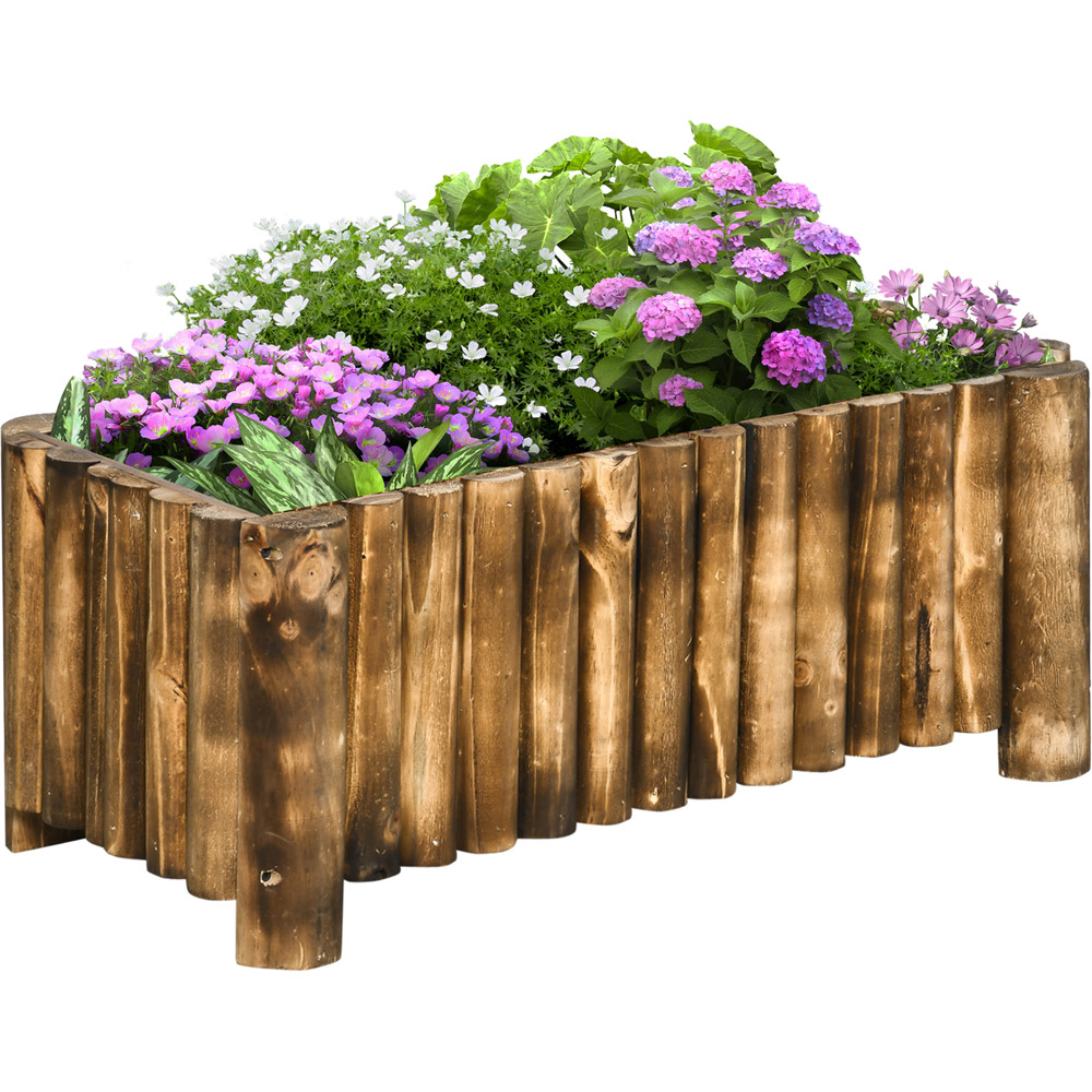 Outsunny Wooden Rectangular Raised Flower Bed Planter Container Box 4ft Image 1