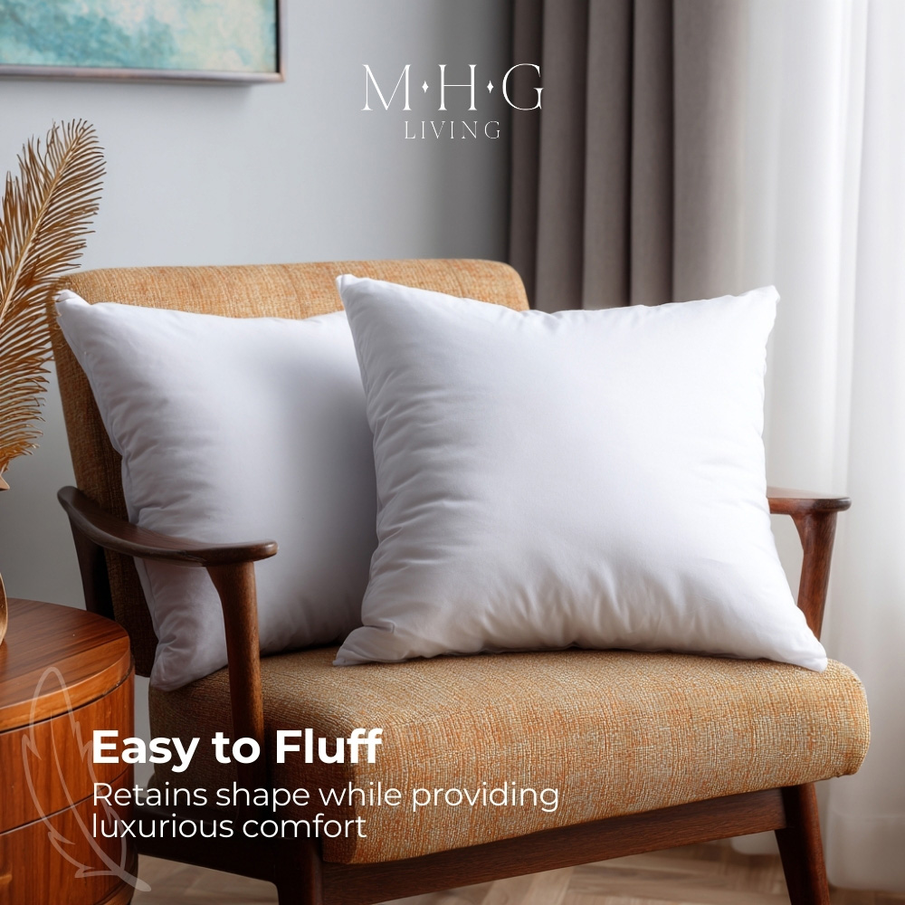 MHG Living White Hollowfibre Square Cushion Pad 65 x 65cm 2 Pack Image 6