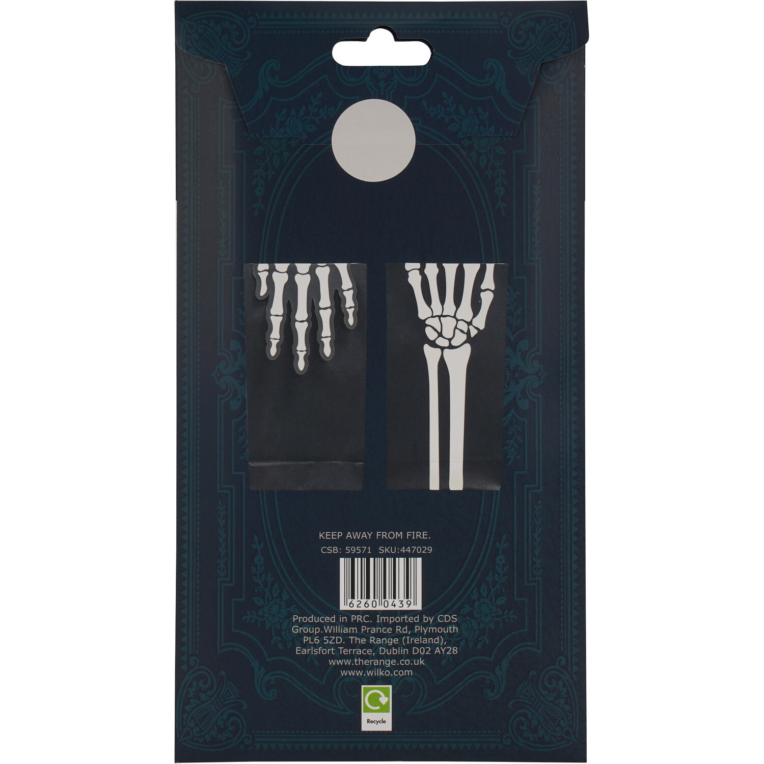 Skeleton Hands Treat Bags Black and White Image 2