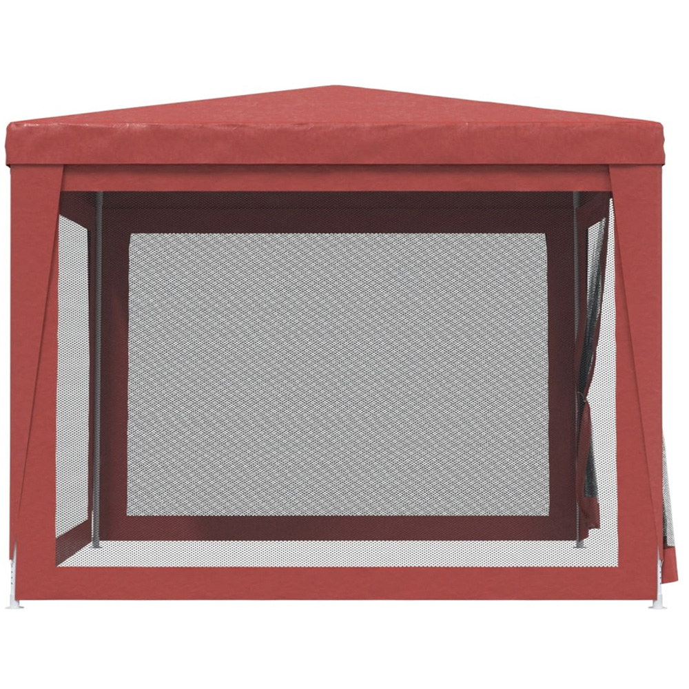 vidaXL 3 x 3m Red Party Tent with 4 Mesh Sidewalls Image 4