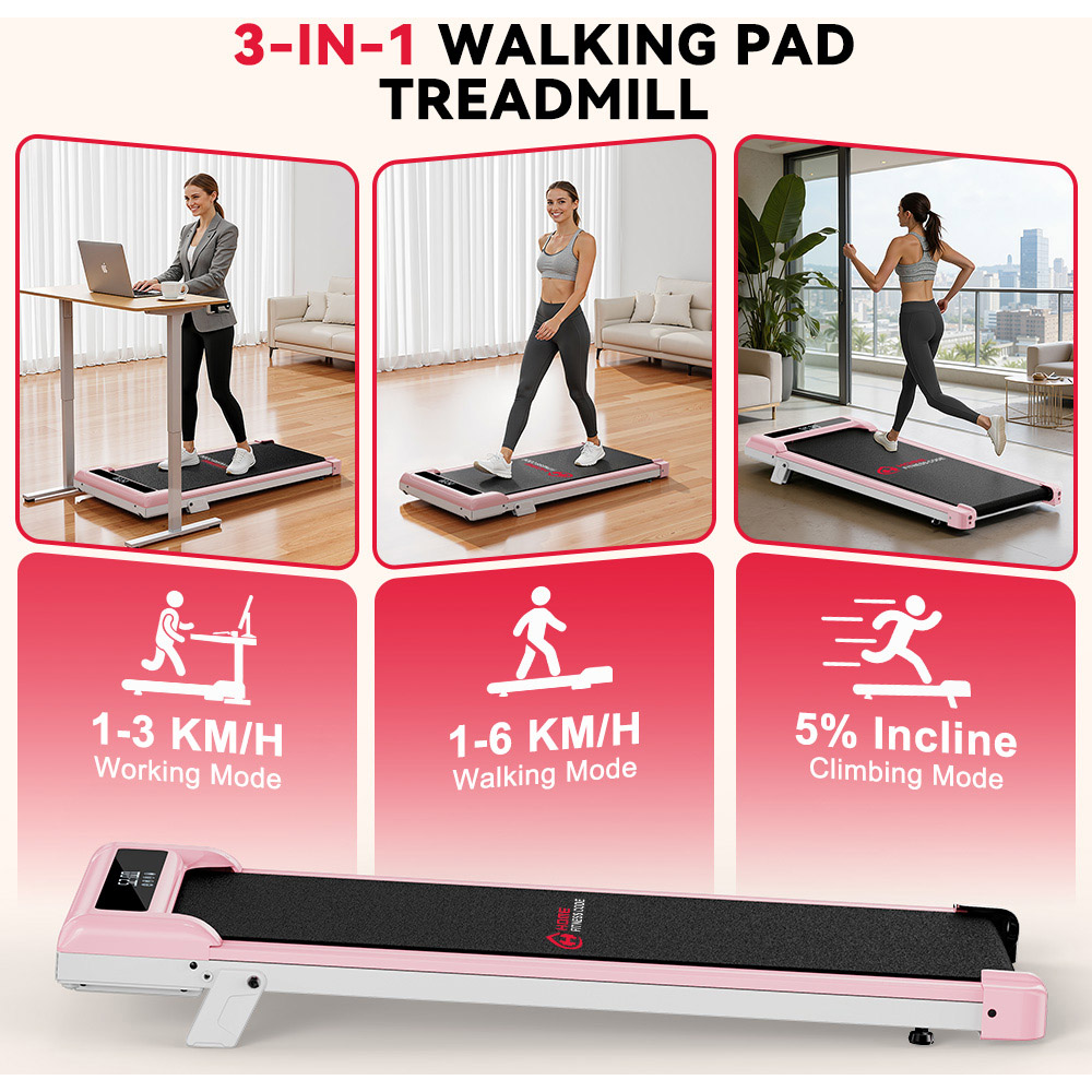 Rattrix Z3 Pink Manual Incline Treadmill Image 4