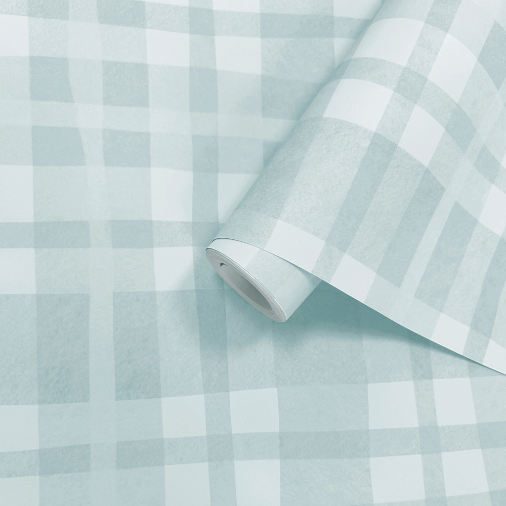 Holden Decor Ivy Plaid Sky Blue Wallpaper Image 2