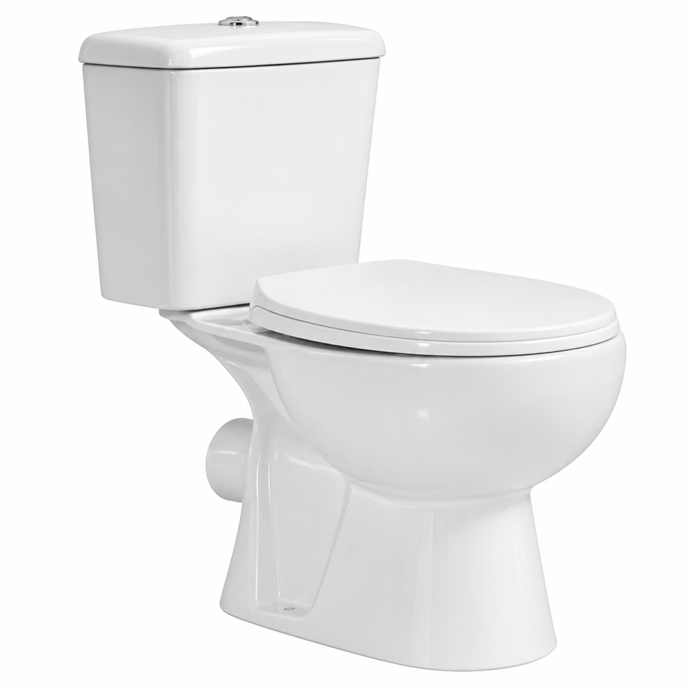 Go Bathrooms White Soft Close Coupled Rimless Toilet Image 1
