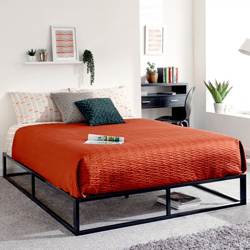 GFW Small Double Black Platform Bed Frame Image 1