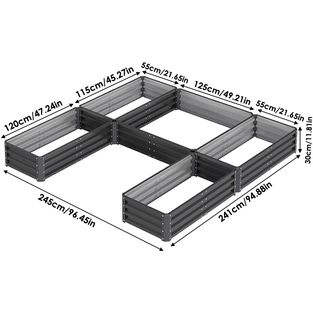 Living and Home Steel U Shaped Raised Garden Bed Image 8