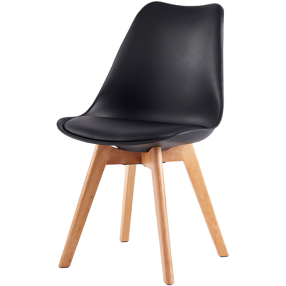 Eva Set of 2 Black Padded Dining Chairs Image 4