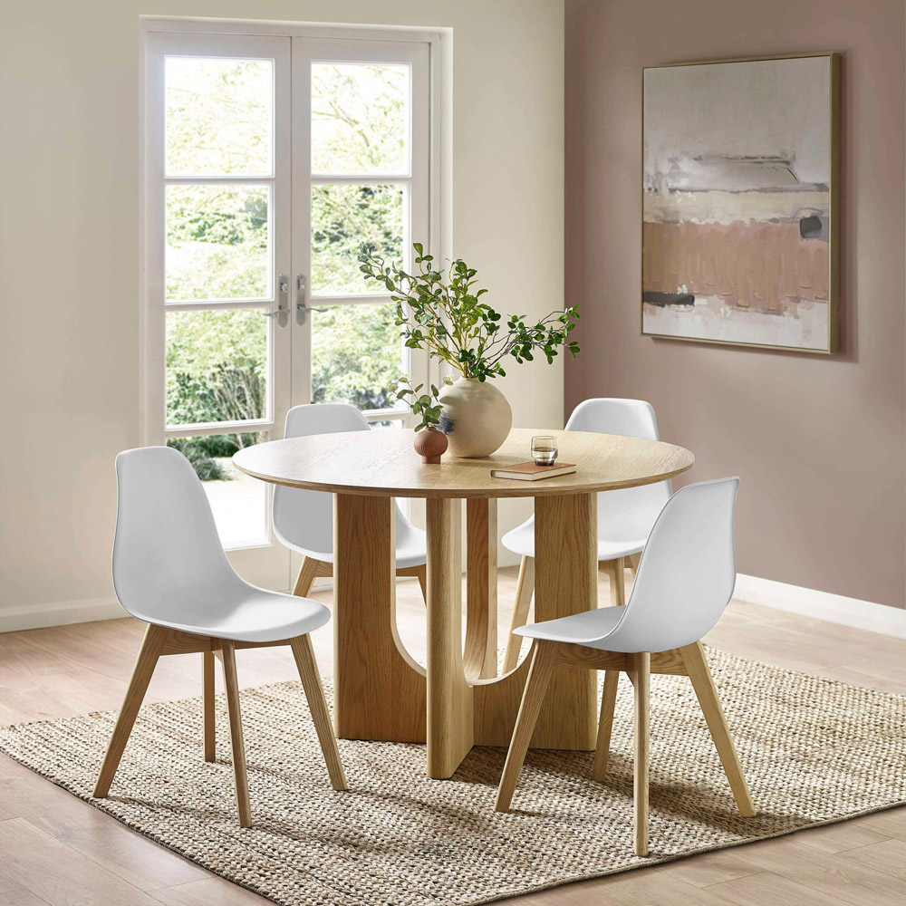 Julian Bowen Agatha Set of 2 White Plastic Dining Chair Image 6