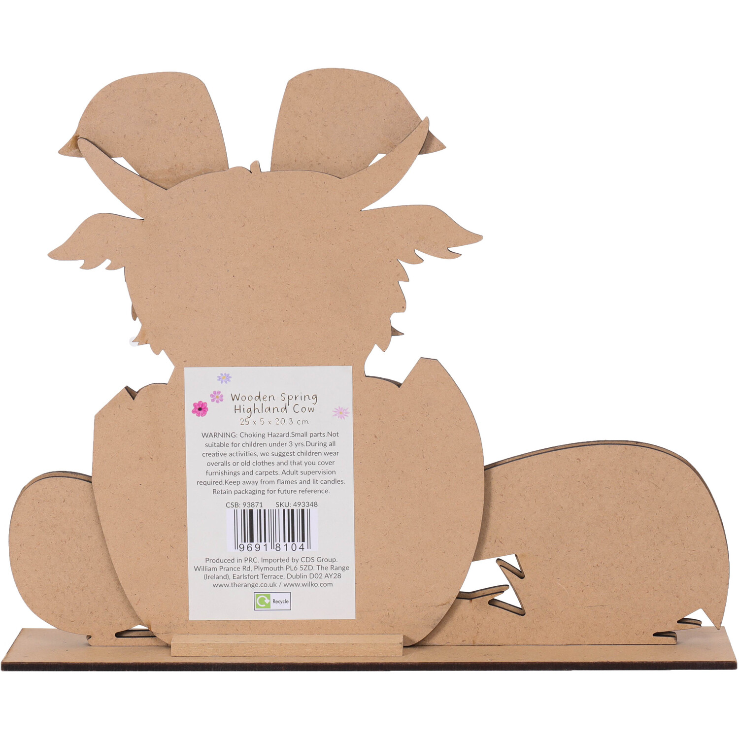 Wooden Easter Highland Cow Natural Image 3