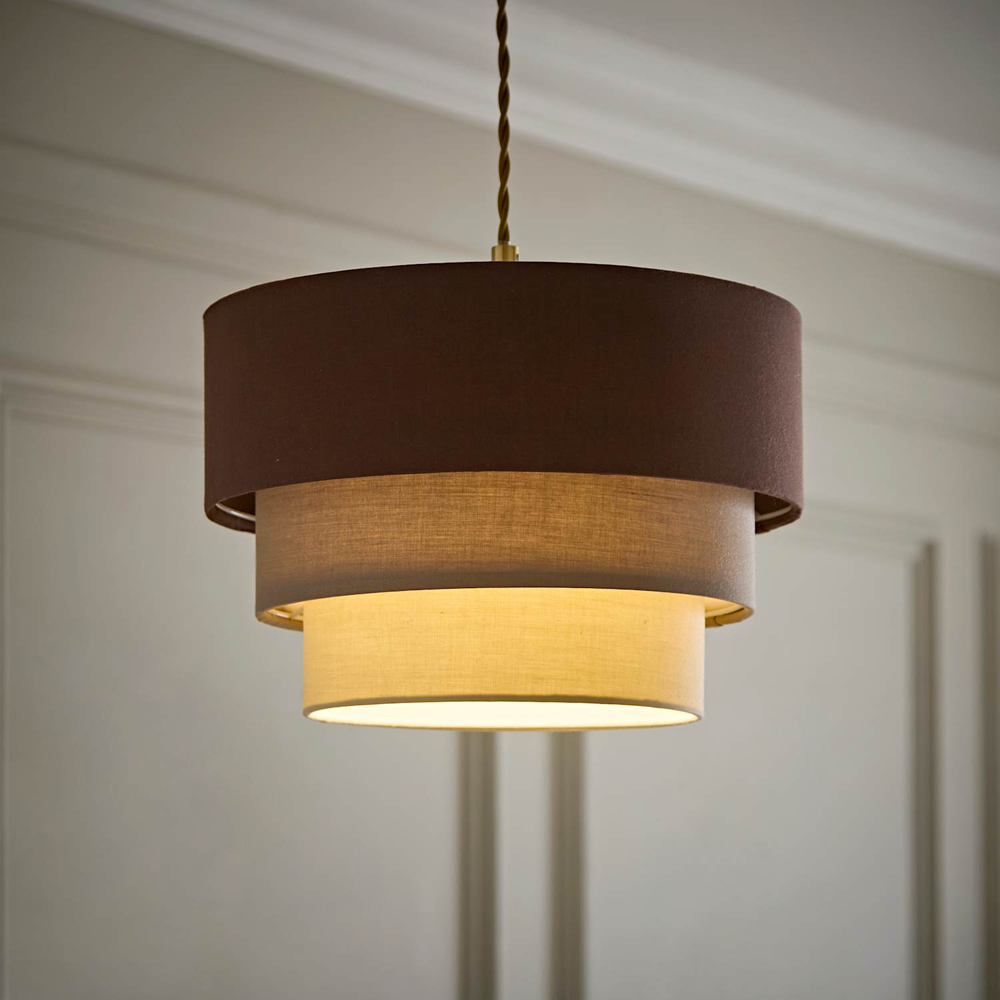 ValueLights Aztec 3-Tier Taupe Easy Fit Ceiling Pendant Light Lamp Shade Image 6