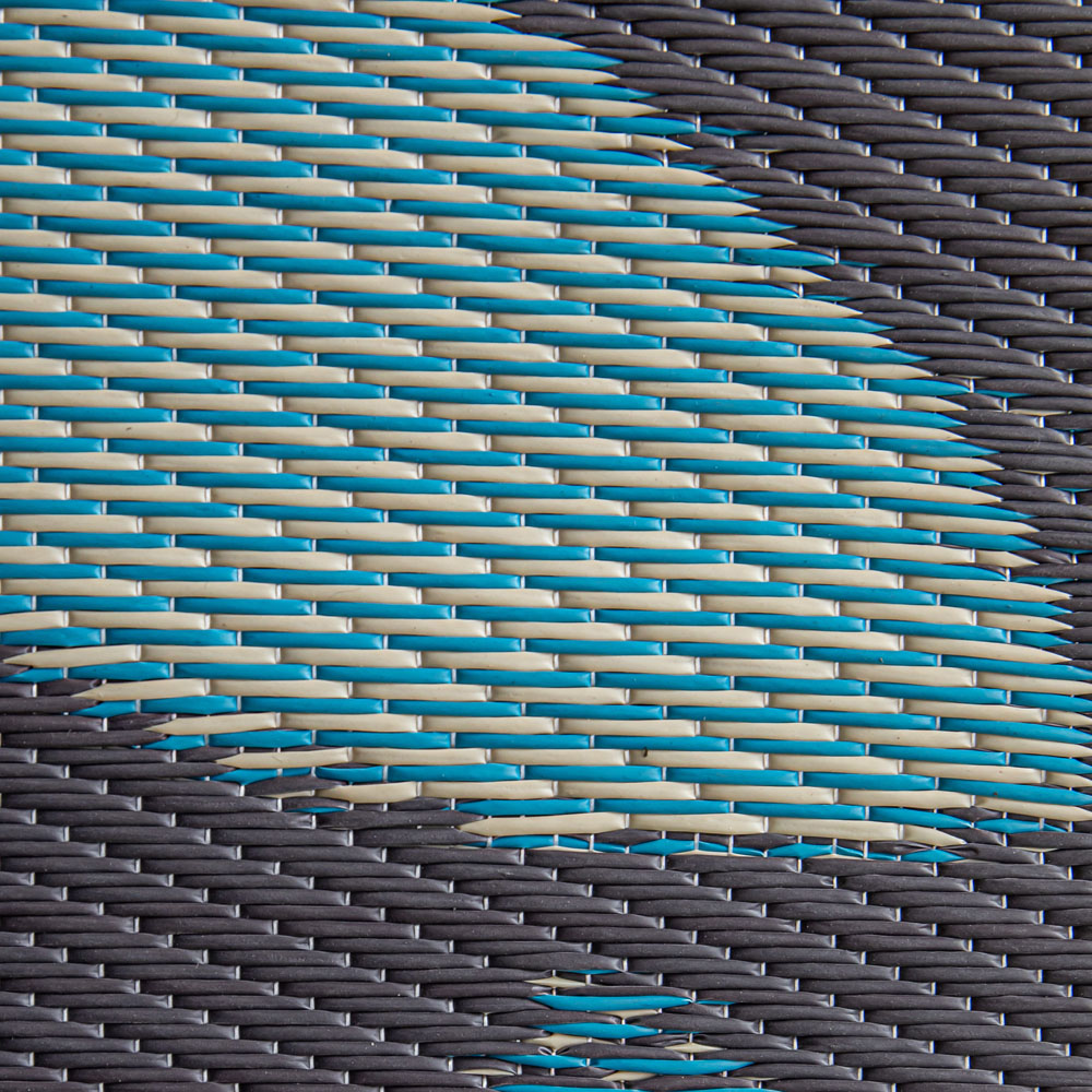 Samuel Alexander Blue Flora Leaves Outdoor Rug Mat 150 x 210cm Image 7