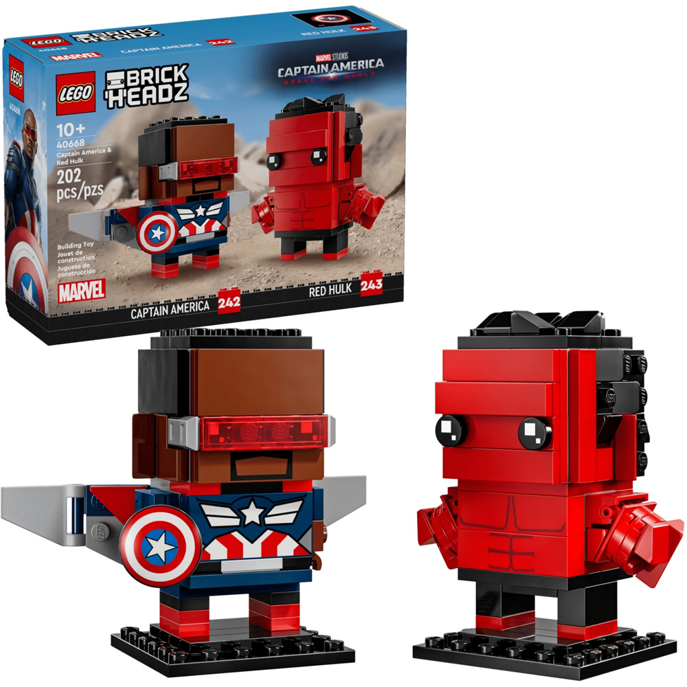 LEGO BrickHeadz 40668 Captain America and Red Hulk Building Set 202 Piece Image 6