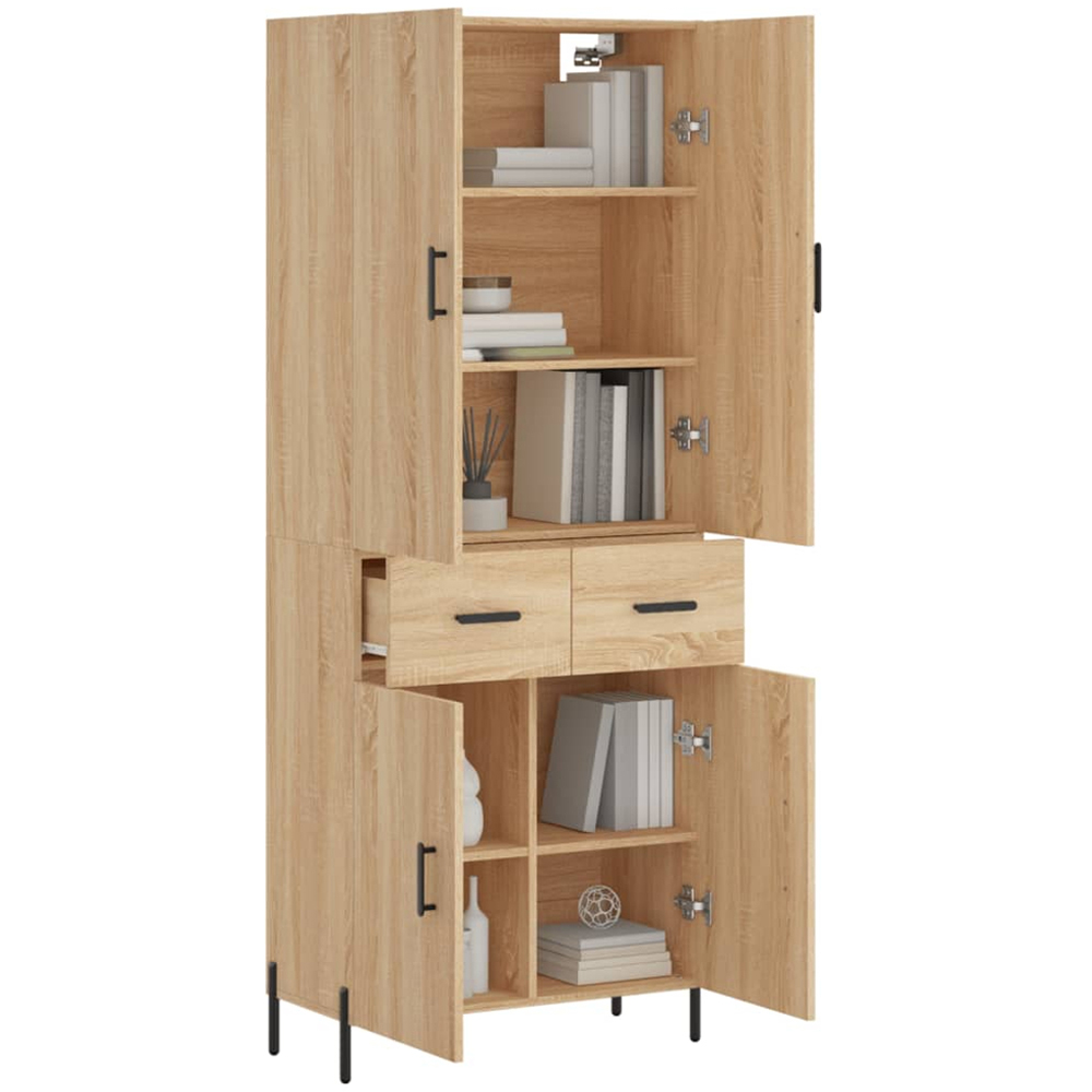 vidaXL 4 Door 2 Drawer Sonoma Oak Highboard Image 3