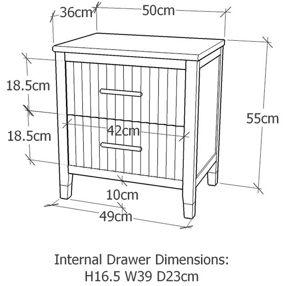 Biasi 2 Drawers Black Bedside Table Image 9