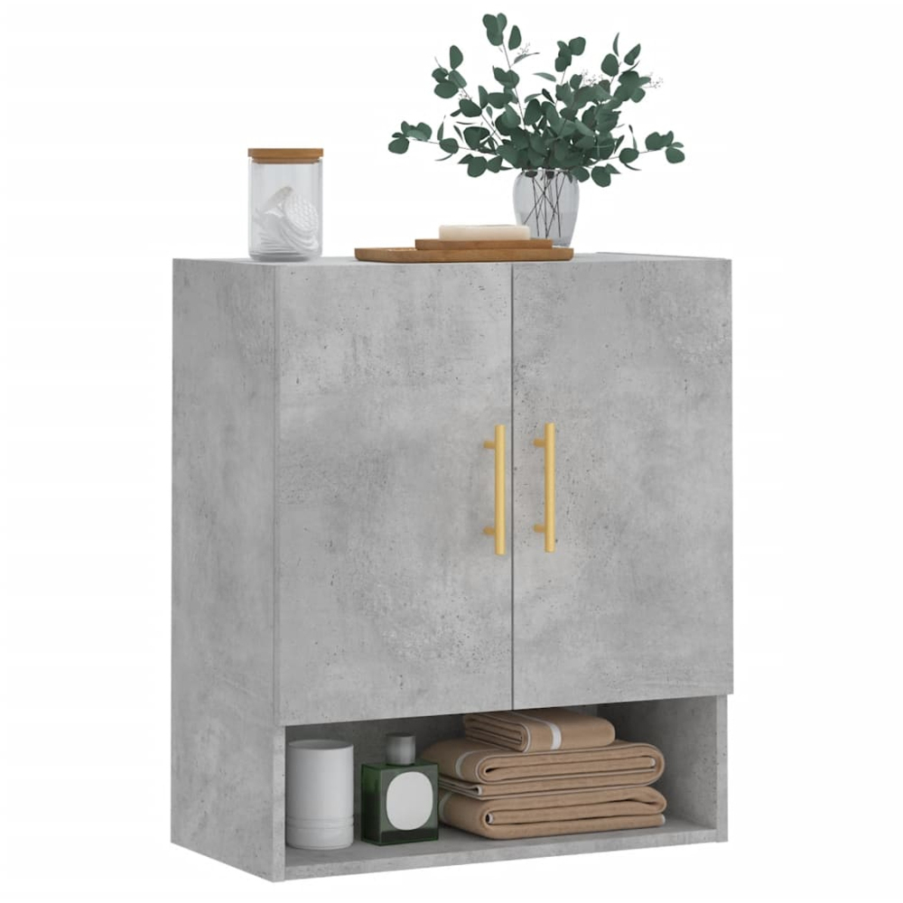 vidaXL 2 Door Single Shelf Concrete Grey Wall Cabinet Image 3