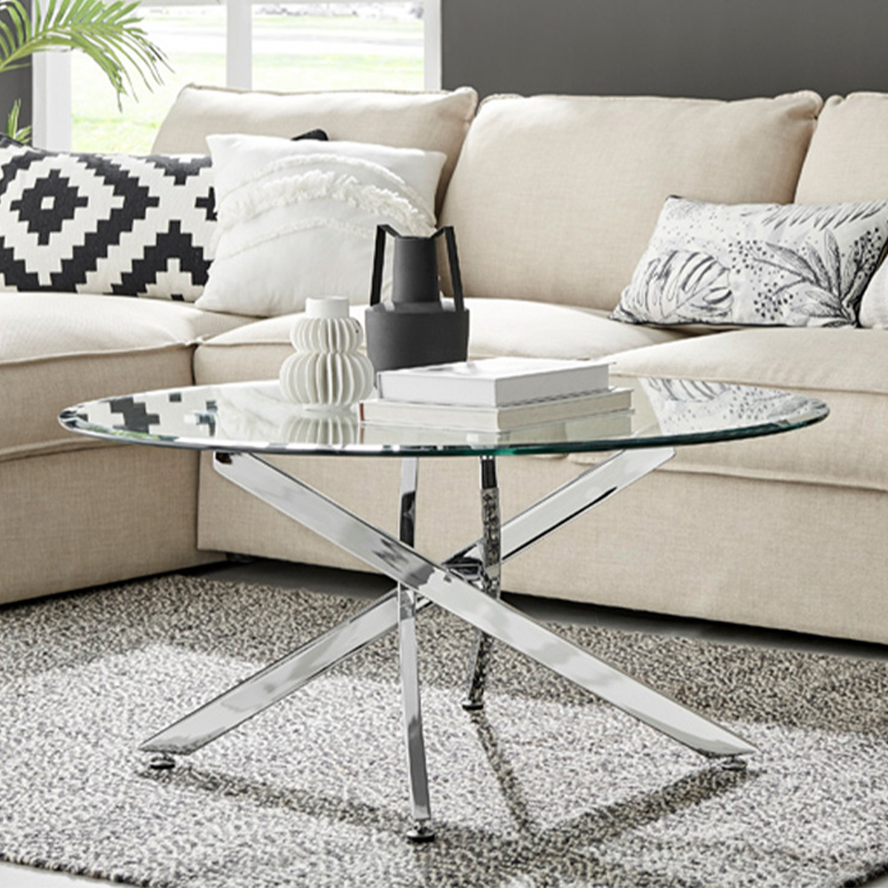 Furniturebox Alfredo Silver Round Coffee Table Image 1