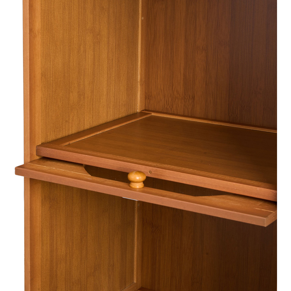 Living and Home 2 Acrylic Door Brown Bamboo Bookcase Image 6