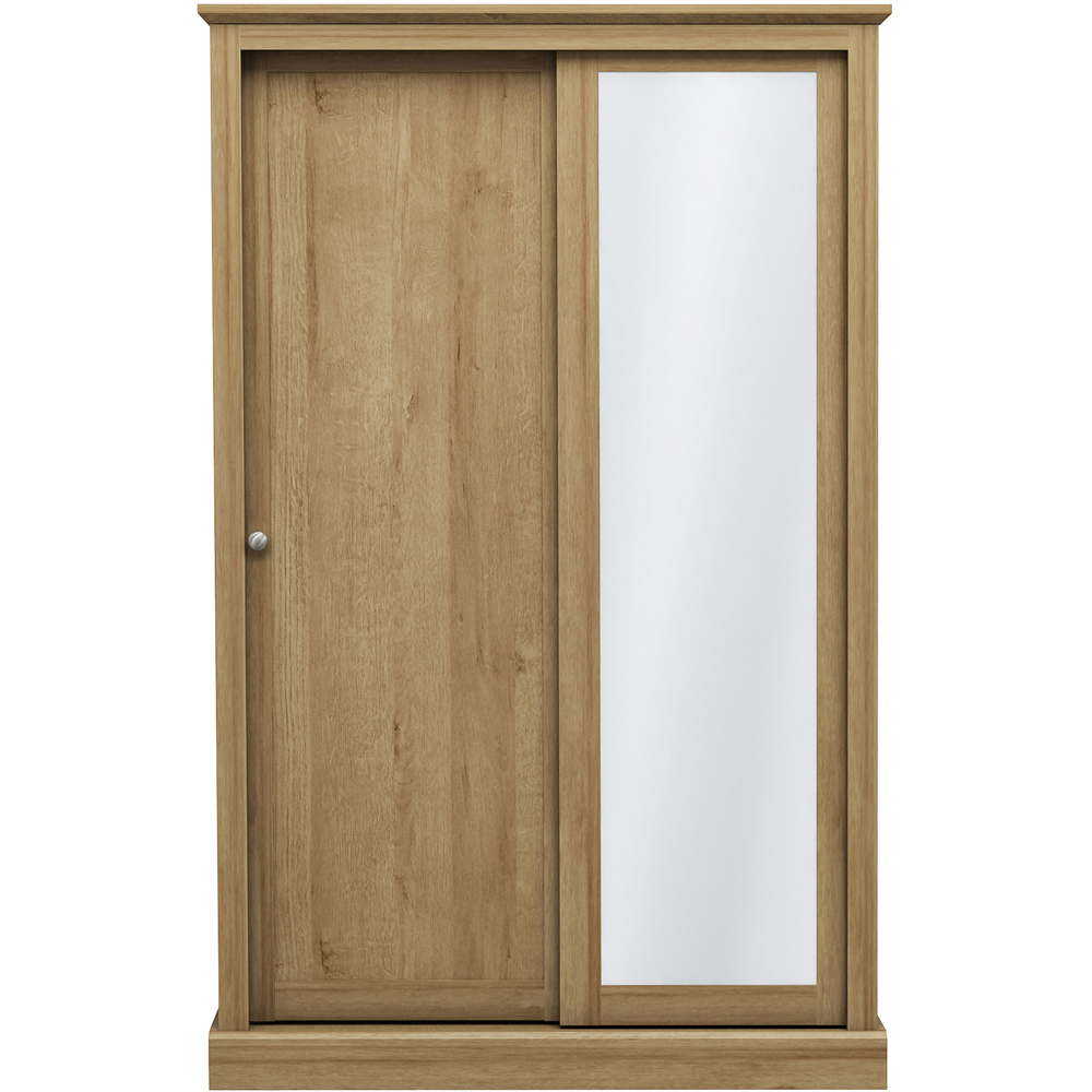 Devon 2 Door Solid Oak Sliding Mirror Wardrobe Image 2