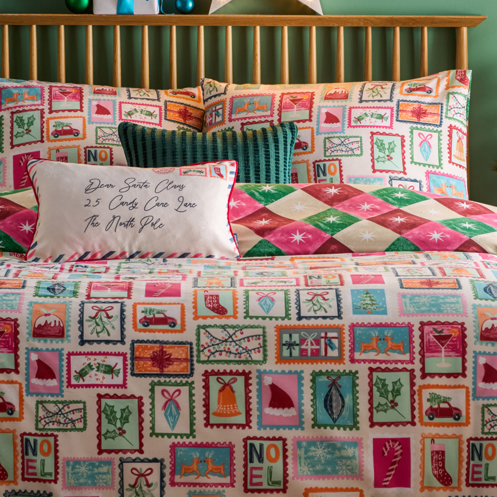 Furn Single Dear Santa Printed Reversible Duvet Set Image 3