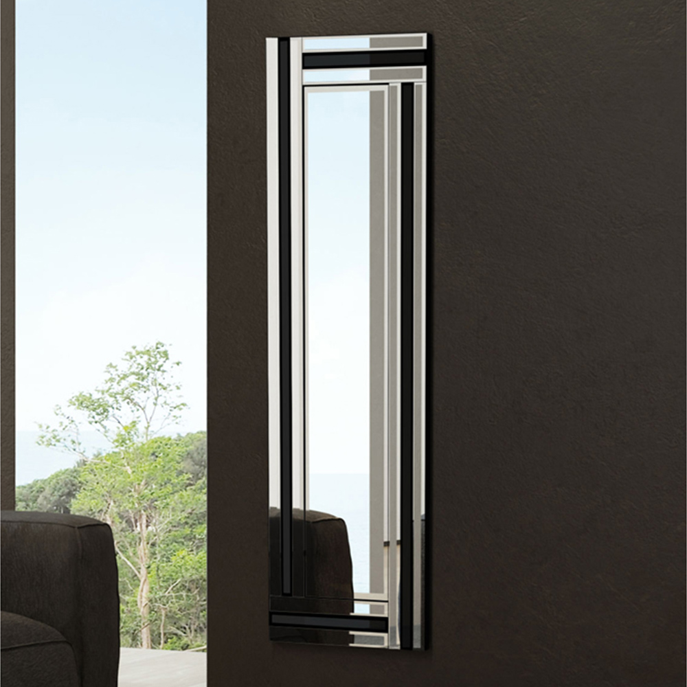MirrorOutlet Dalton Black Wall Mirror 120 x 40cm Image 2