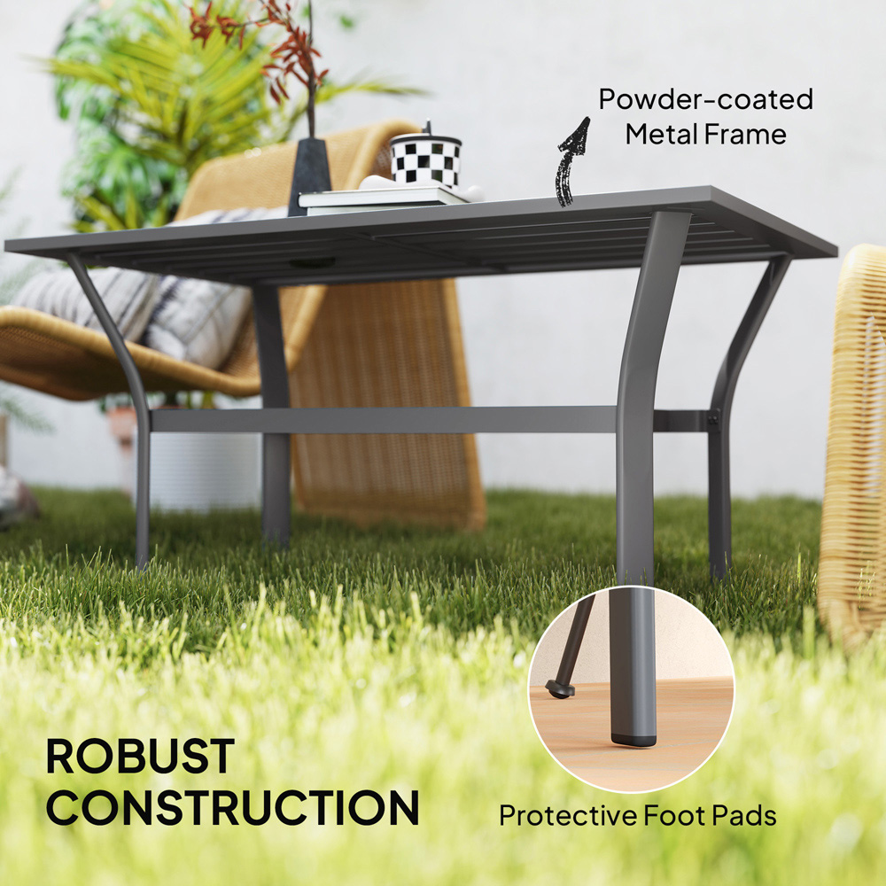Outsunny Dark Grey Garden Coffee Table Image 8