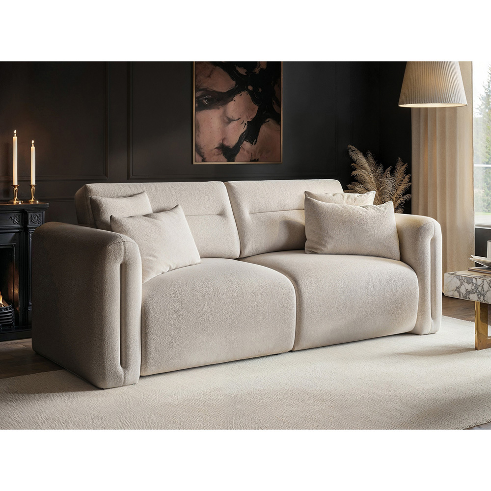 Solace+Co Mabel 3 Seater Beige Chenille Sofa Image 6