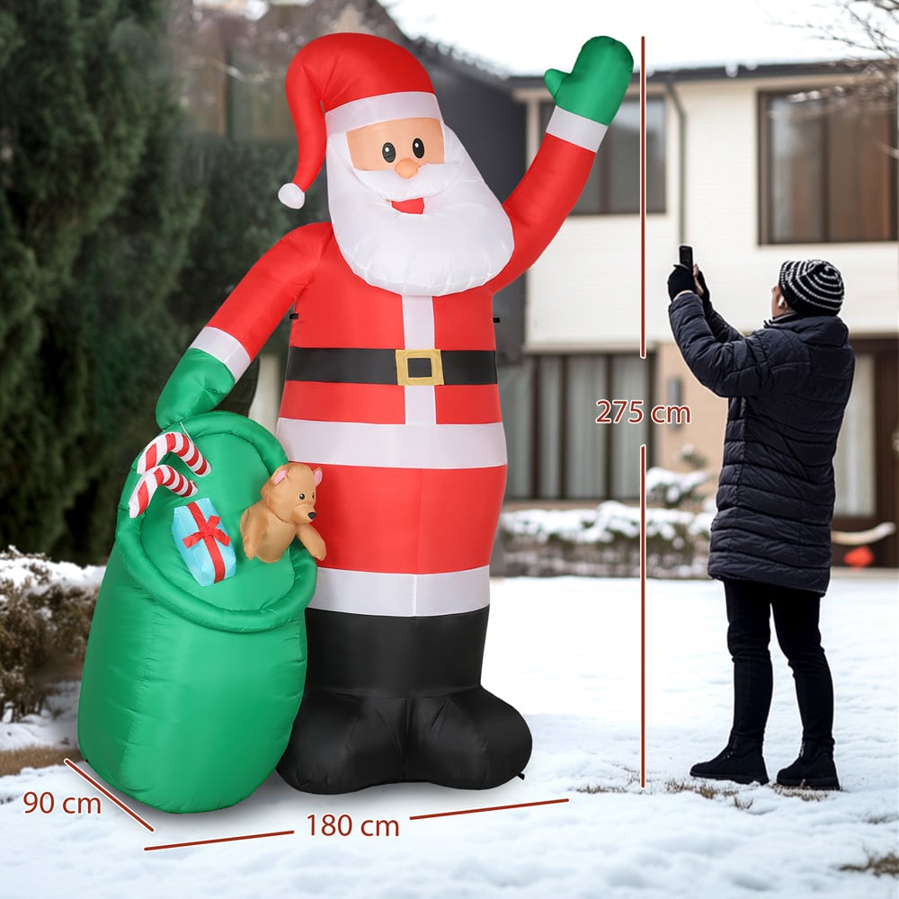 Everglow Giant Christmas Blow Up Inflatable Santa Claus Decoration with Built-in LEDs 9ft Image 9