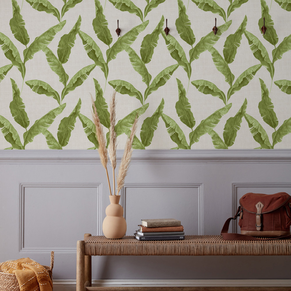 furn. Plantain Tropical Green Matte Wallpaper Image 3