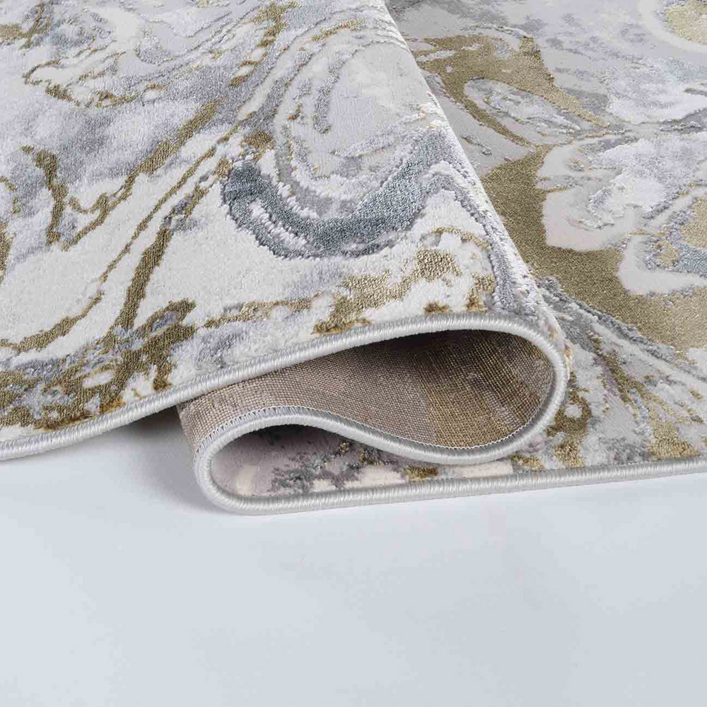 Desire Rugs Solarius Gold Living Room Abstract Area Rug 60 x 220m Image 3