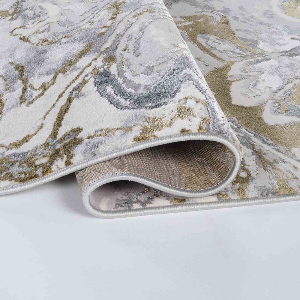 Desire Rugs Solarius Gold Living Room Abstract Area Rug 120 x 170cm Image 3