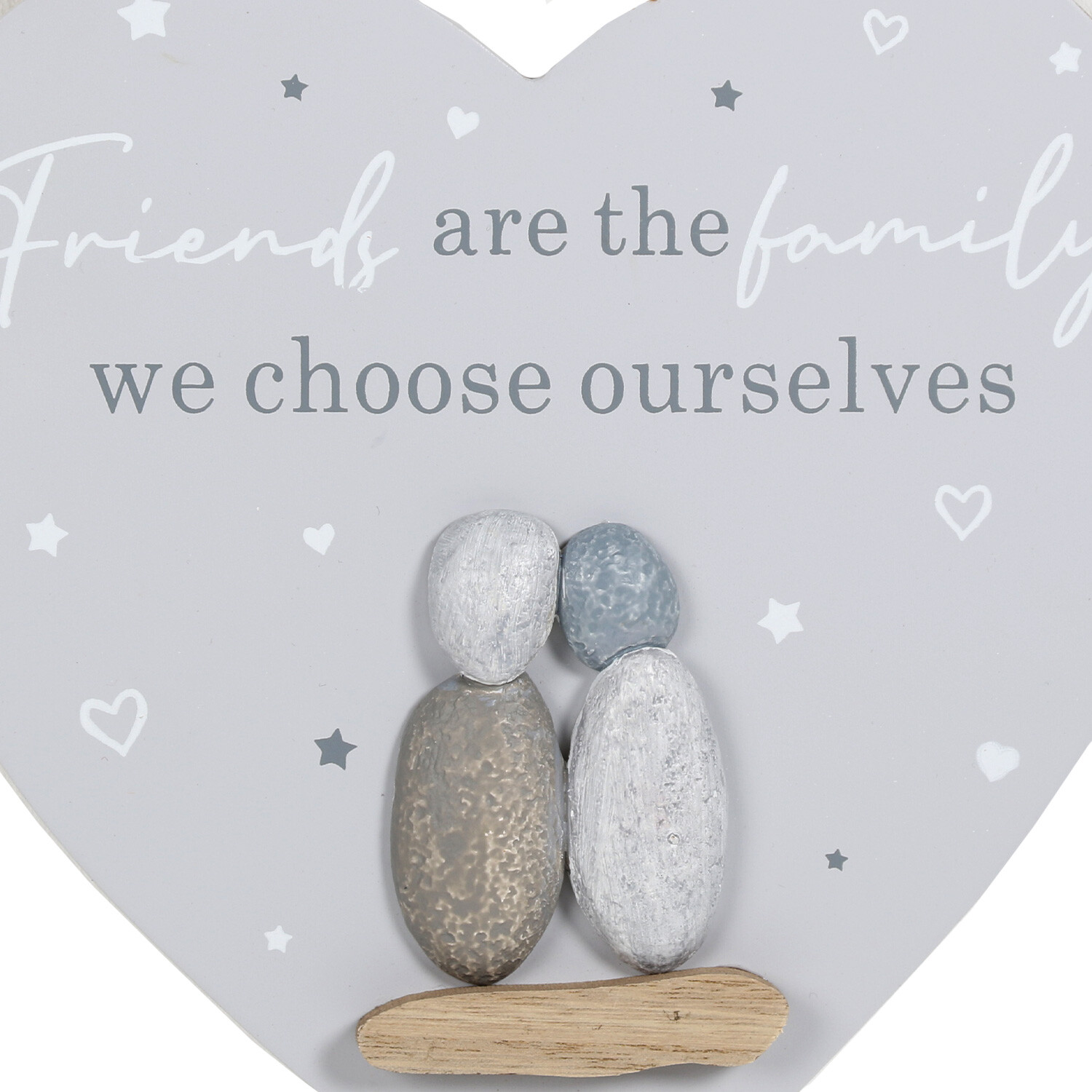 Grey Friends are the Family Heart Wall Sign 20 x 20cm Image 2