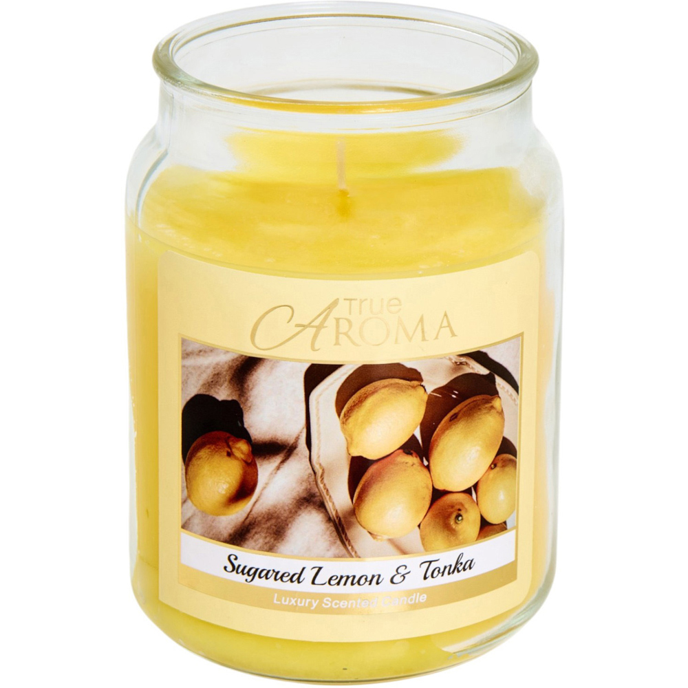 Scented Large Mason Jar Candle Sugared Lemon and Tonka Image 2
