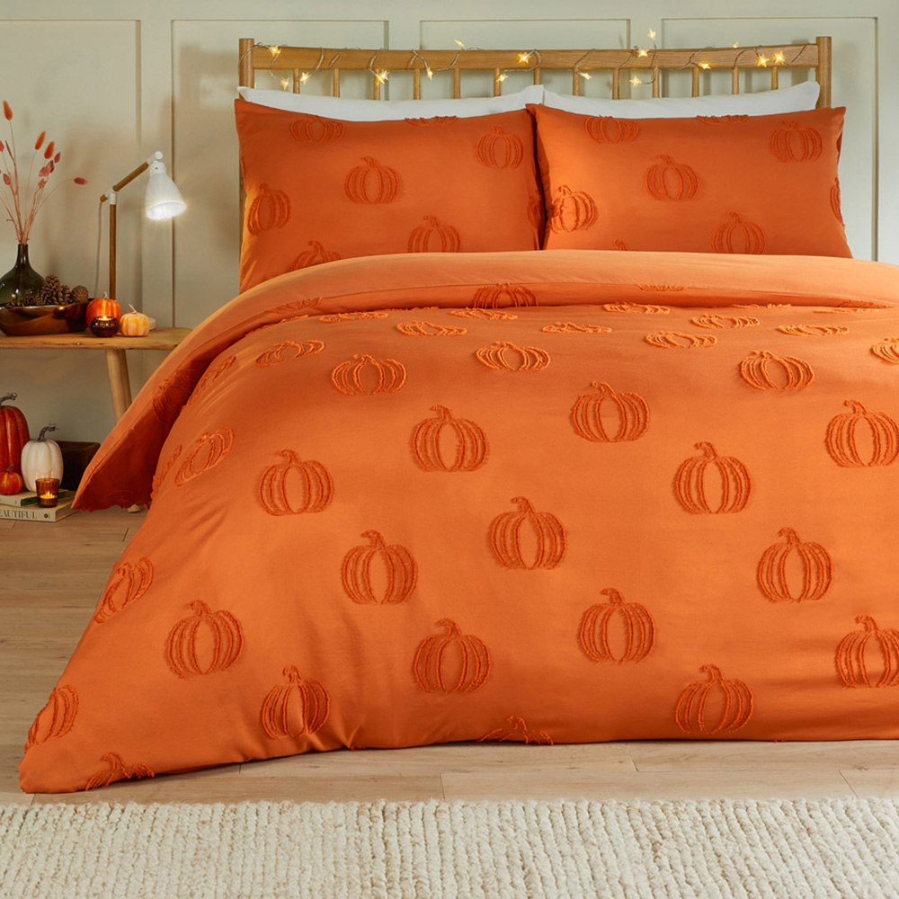 Duvet Day Single Pumpkin Fields Soft Touch Tufted Duvet Set Image 1