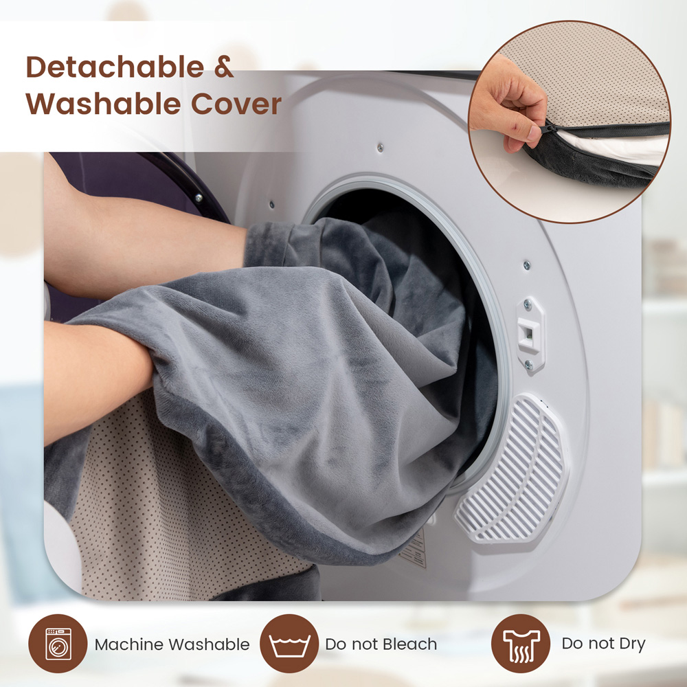 Costway Large Grey Dog Bed with Removable Cover Image 6