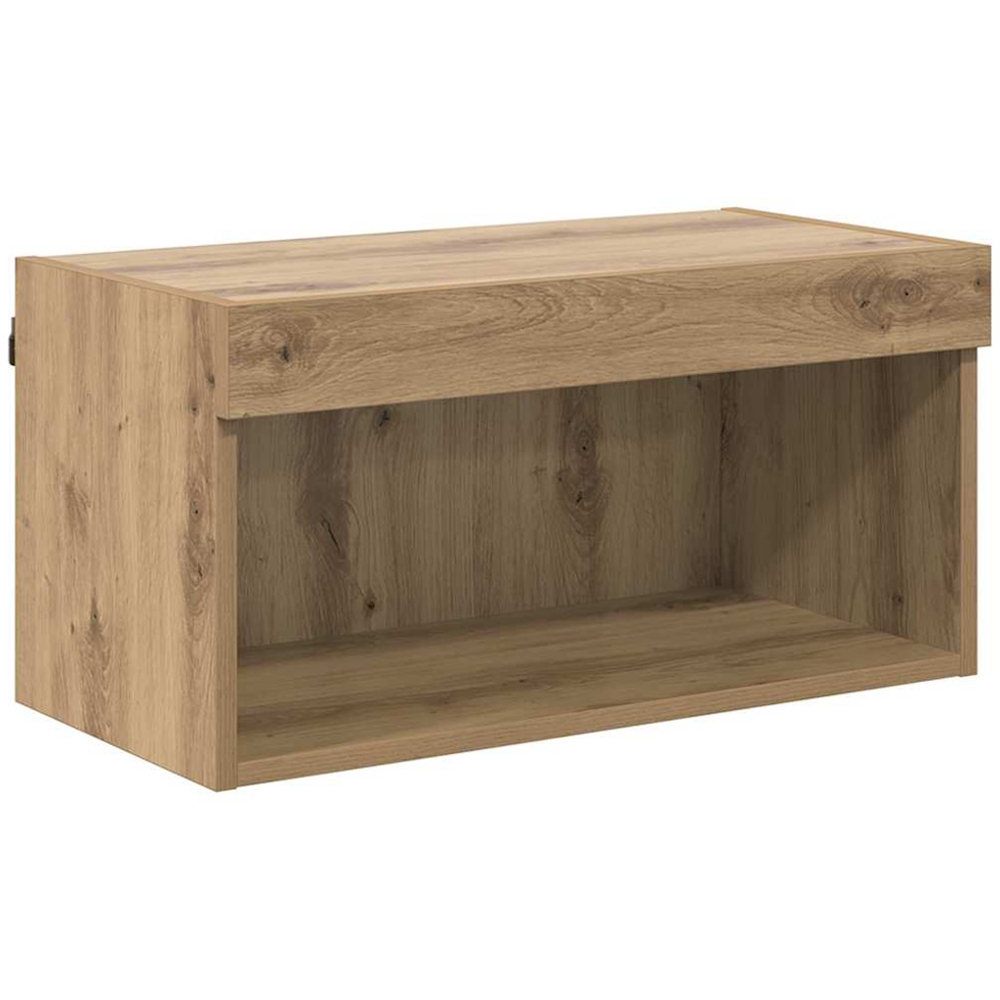 vidaXL 2 Door 10 Shelf Artisan Oak Wall Mounted TV Unit with LED Lights Image 7