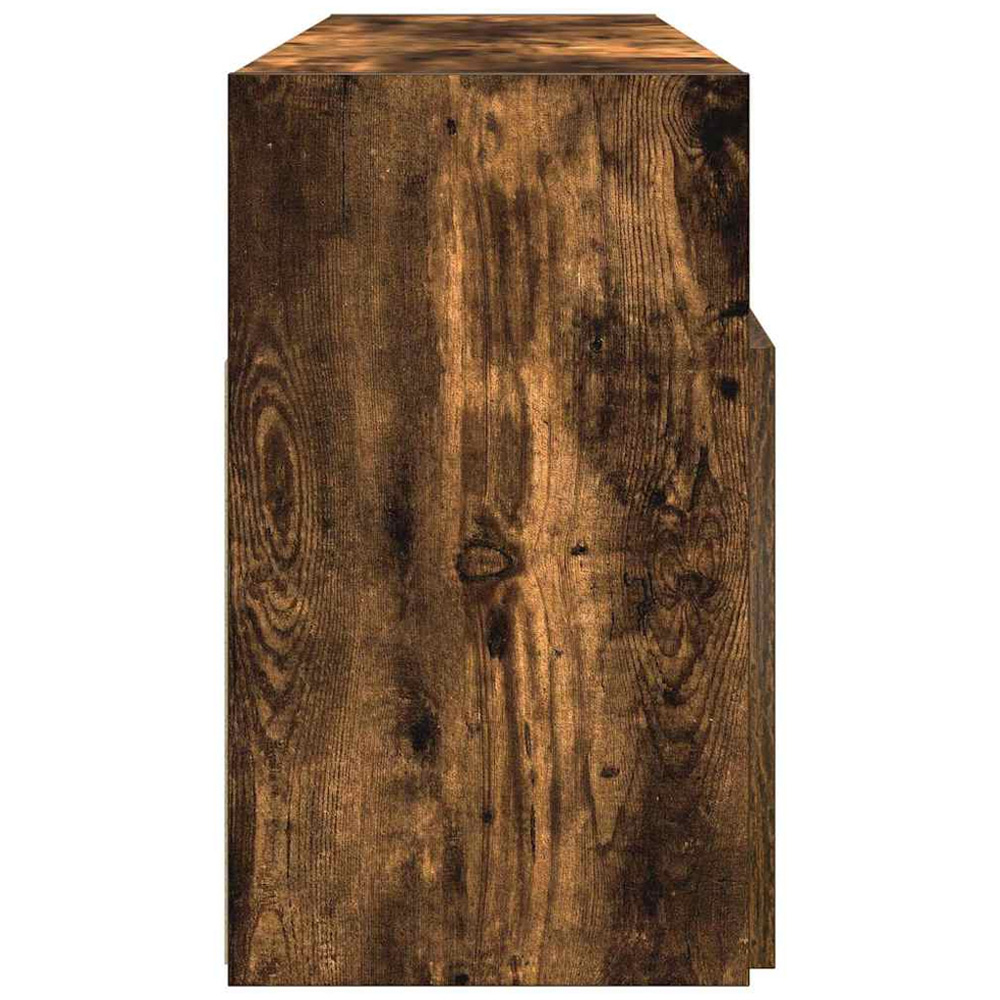 vidaXL 2 Door 4 Shelf Smoked Oak TV Cabinet with LED Lights Image 8