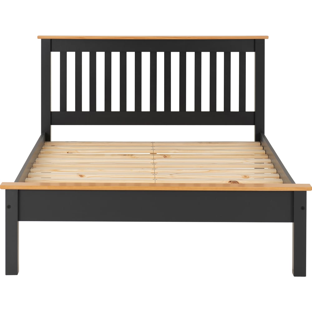 Seconique Monaco King Size Grey and Oak Effect Low End Bed Image 4