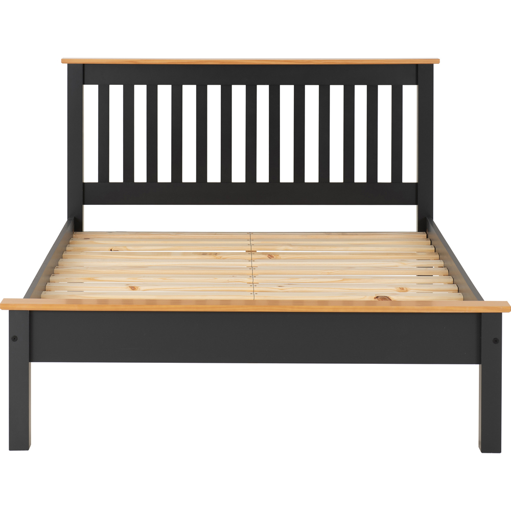 Seconique Monaco Double Grey and Oak Effect Low End Bed Image 6