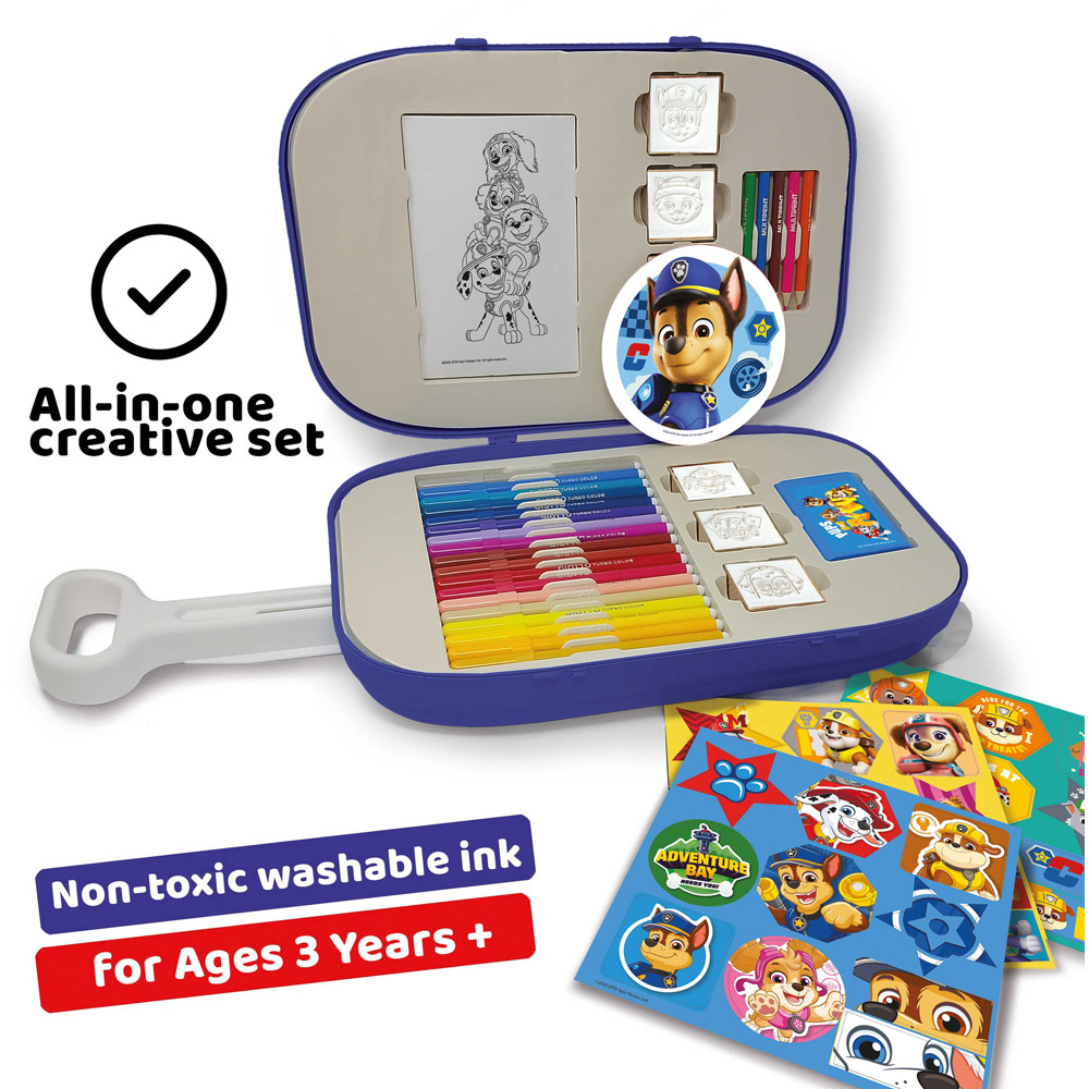 Multiprint Nickelodeon Paw Patrol Kids Colouring and Stamp Trolley Set Image 4
