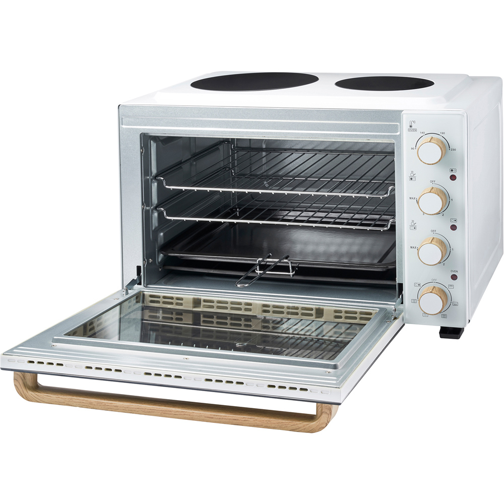 Cooks Professional K410 Nordic White 48L Electric Mini Oven with Ceramic Hobs Image 4