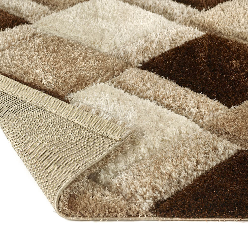 Origins Beige 3D Geo Shaggy Carved Rug 80 x 150cm Image 3