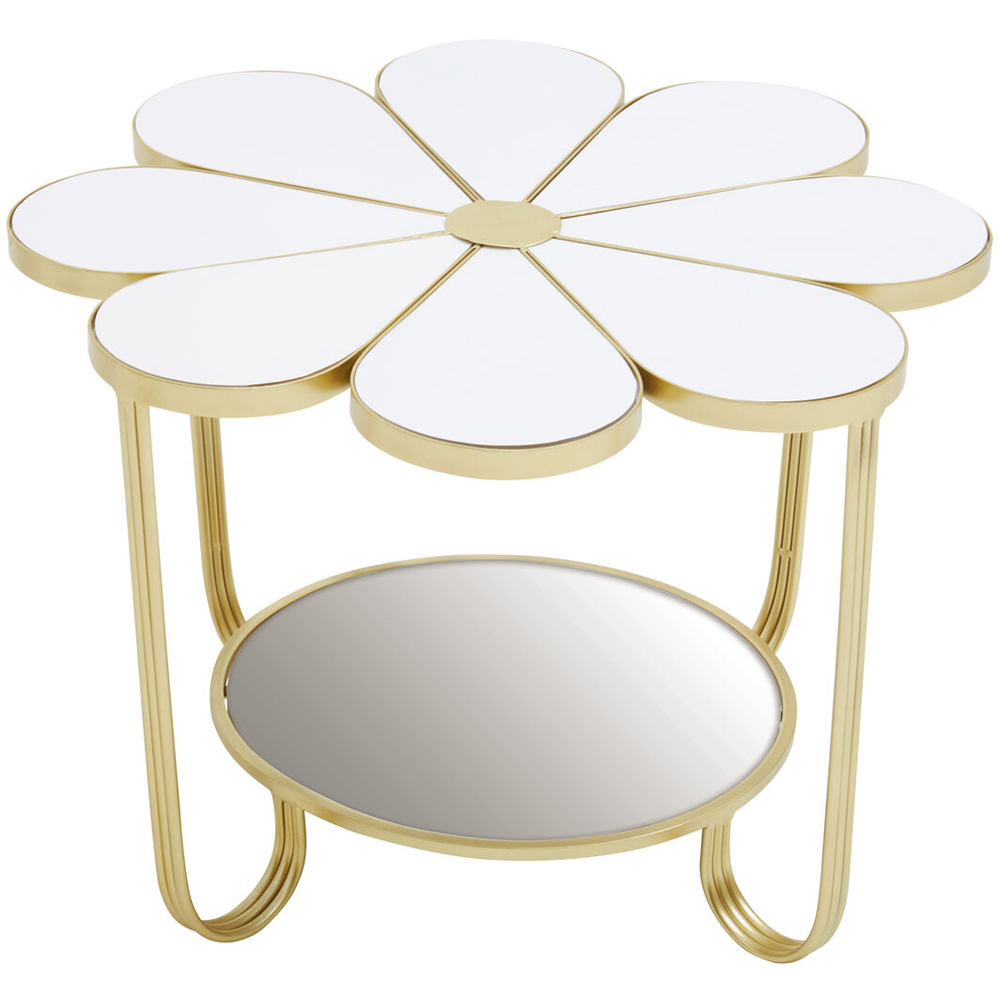 Premier Housewares Jodie Single Shelf White Petal Shape Table Image 3