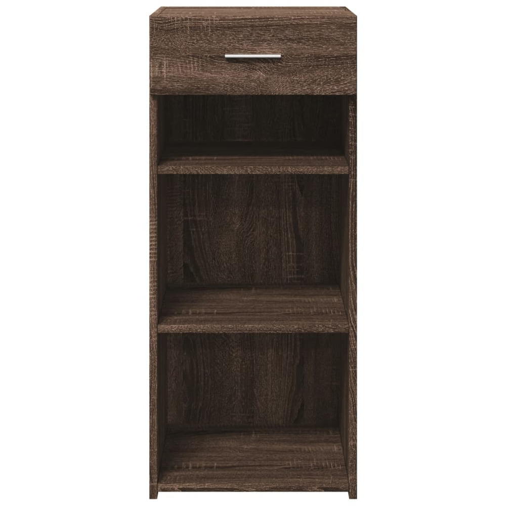 vidaXL Single Drawer 3 Shelf Brown Oak Sideboard Image 4