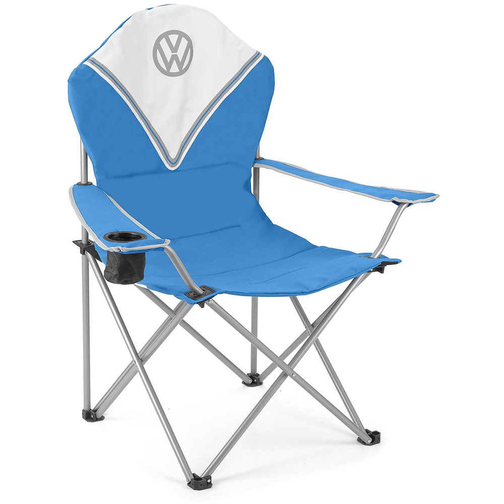 VW Dove Blue Deluxe Padded Folding Camping Chair Image 1
