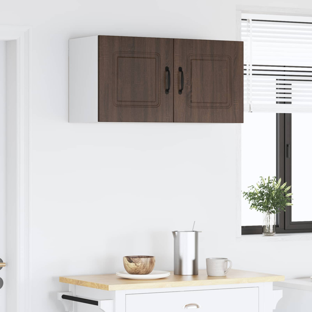 vidaXL Kalmar 2 Door Brown Oak Wall Kitchen Cabinet Image 9