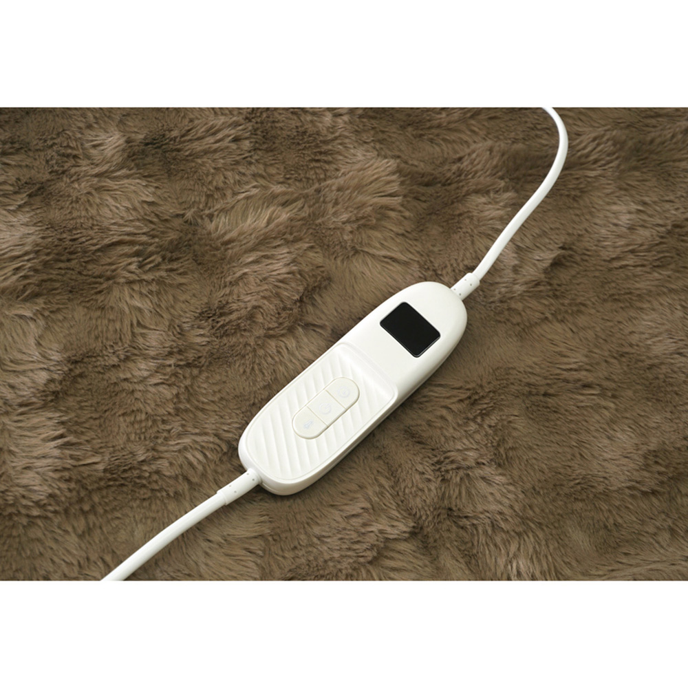 Electric Faux Fur Heated Throw Mocha Image 2
