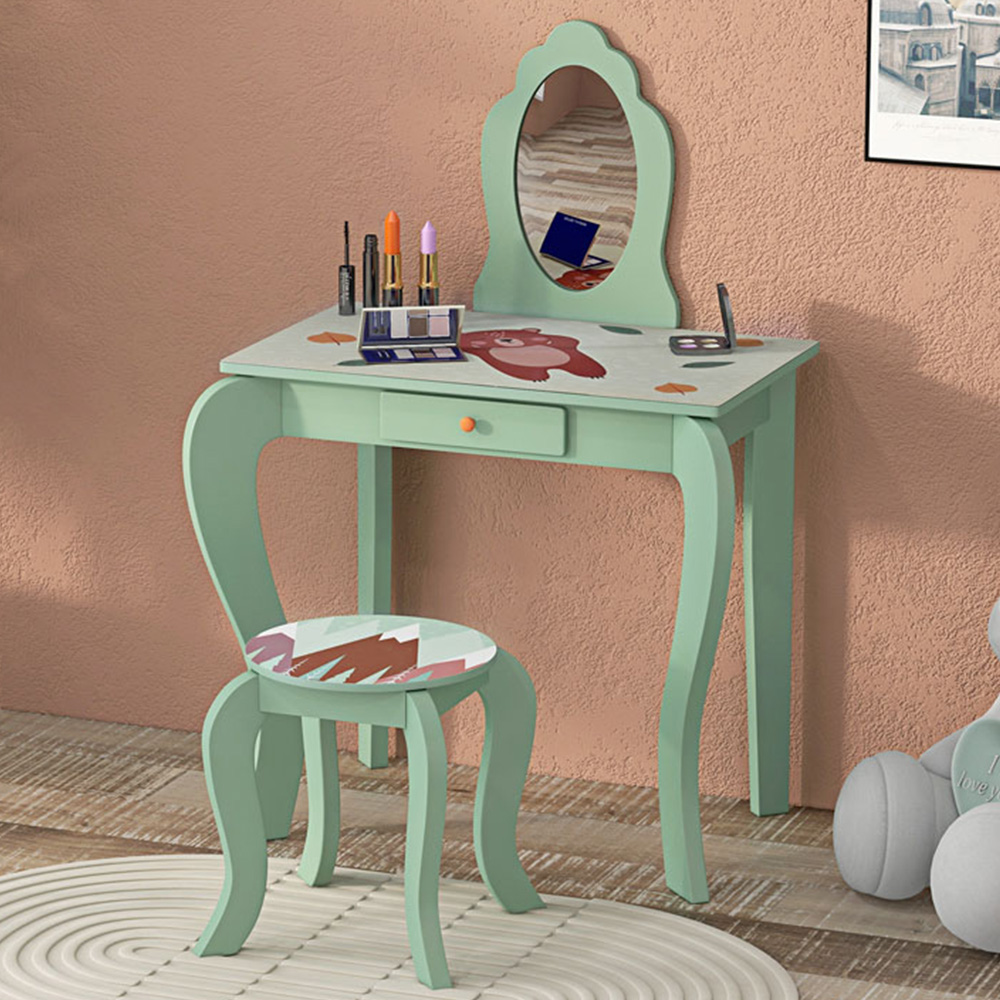 Playful Haven Green Kids Dressing Table Set Image 1